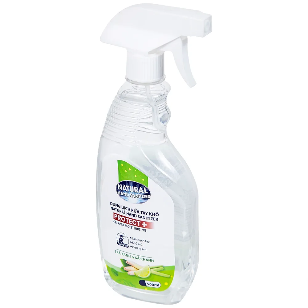 Hình ảnh Dung dịch rửa tay khô Natural Hand Sanitizer trà xanh và sả chanh làm sạch tay, khử mùi, dưỡng ẩm (500ml)