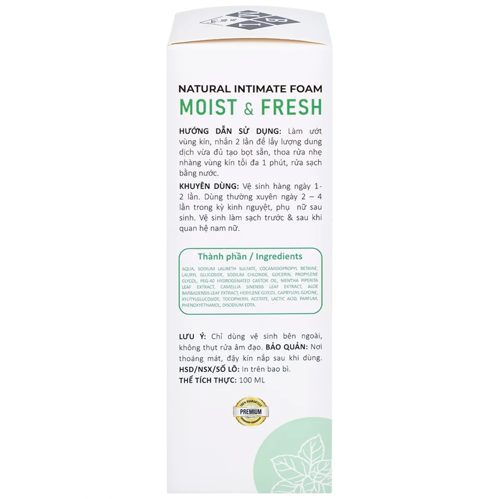 Hình ảnh Dung dịch vệ sinh phụ nữ dạng bọt Daily Lady Moist And Fresh vệ sinh cơ quan sinh dục, khử mùi hôi (100ml)