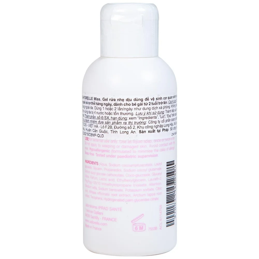 Hình ảnh Gel rửa nhẹ dịu Saforelle Miss dùng vệ sinh cơ quan sinh dục ngoài và cơ thể cho bé (100ml)