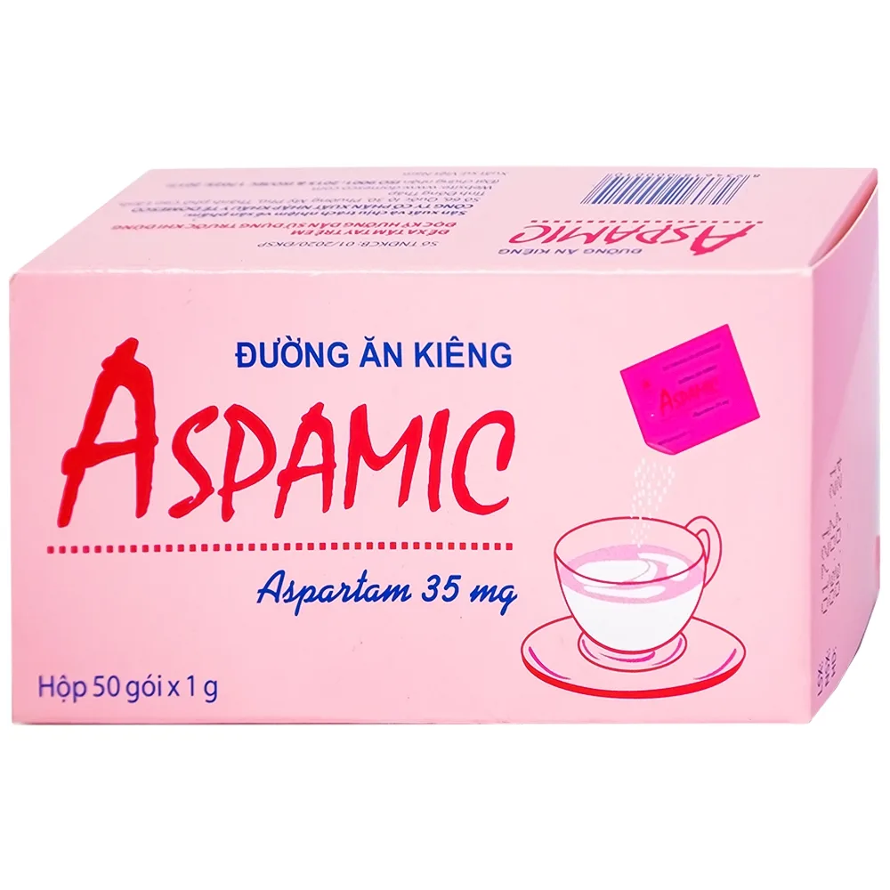 Hình ảnh Đường ăn kiêng Aspamic Domesco dành cho người kiêng ăn chất bột, người tiểu đường, béo phì (50 gói)