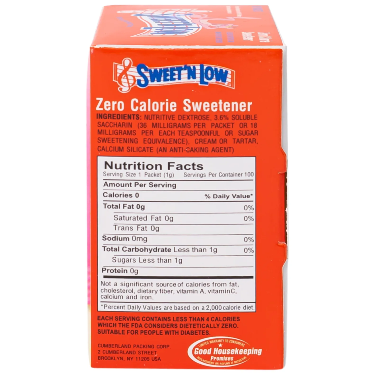 Hình ảnh Đường ăn kiêng Sweet'n Low Cumberland Packing Corp cho người béo phì (100 gói)
