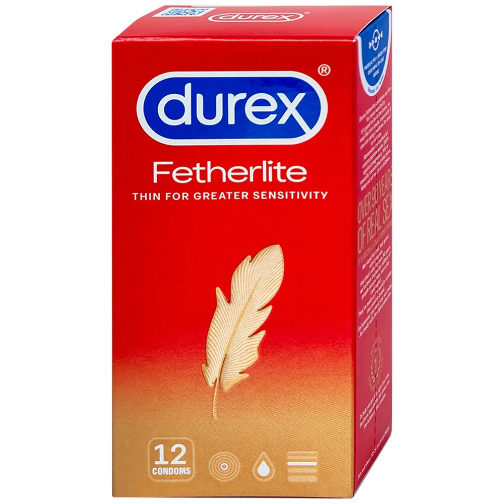 Hình ảnh Bao cao su Durex Fetherlite vừa vặn, độ bảo vệ cao (12 cái)