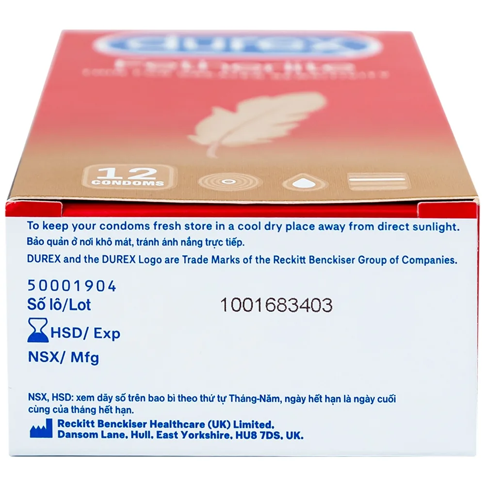 Hình ảnh Bao cao su Durex Fetherlite vừa vặn, độ bảo vệ cao (12 cái)