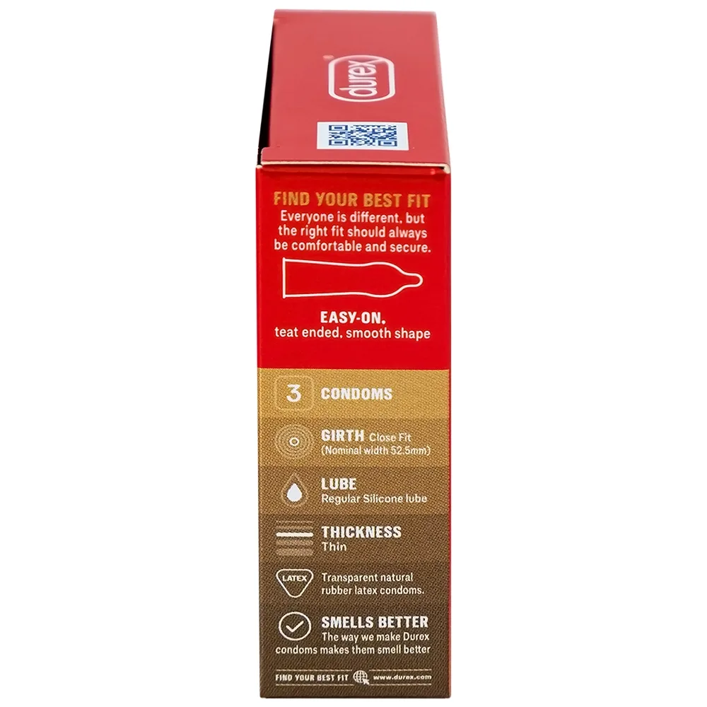 Hình ảnh Bao cao su Durex Fetherlite vừa vặn, độ bảo vệ cao (3 cái)