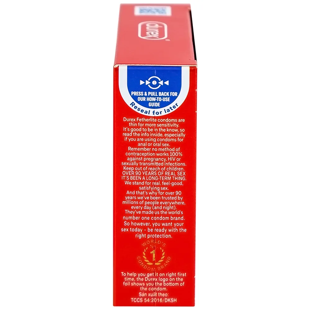 Hình ảnh Bao cao su Durex Fetherlite vừa vặn, độ bảo vệ cao (3 cái)