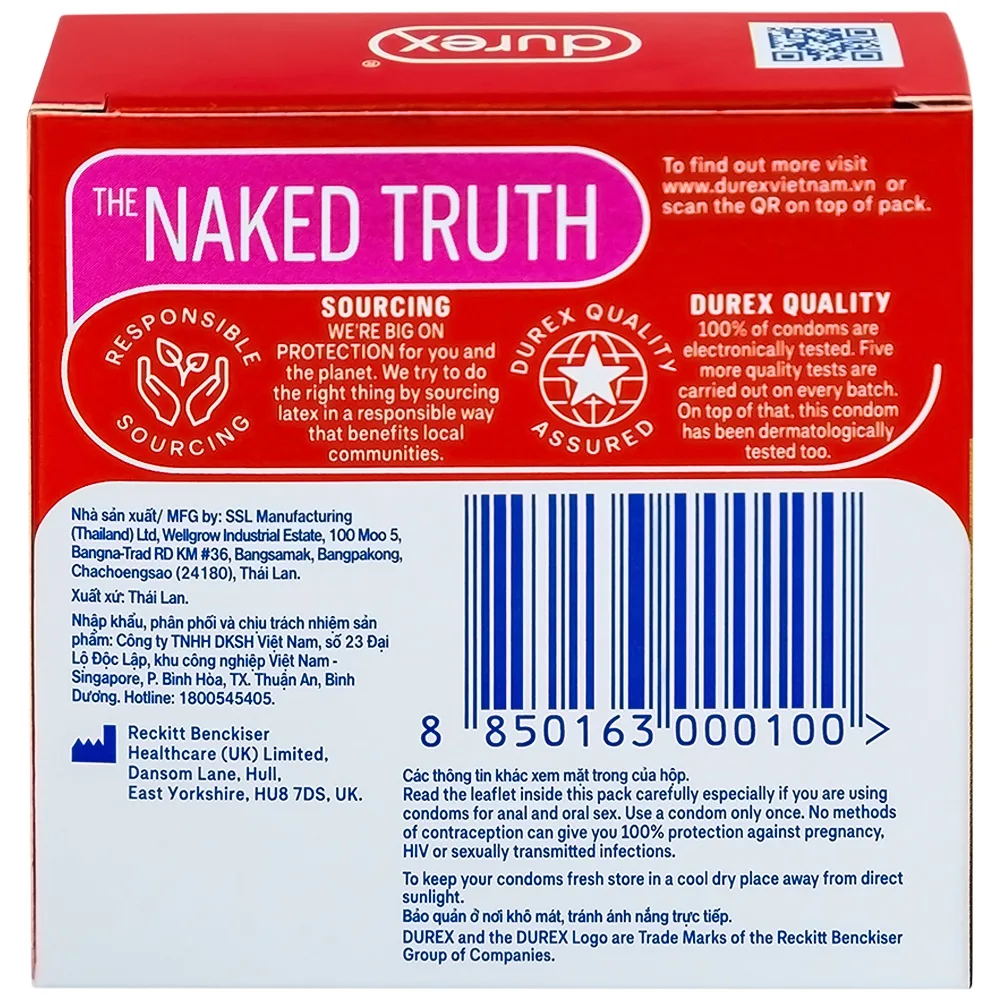 Hình ảnh Bao cao su Durex Fetherlite vừa vặn, độ bảo vệ cao (3 cái)