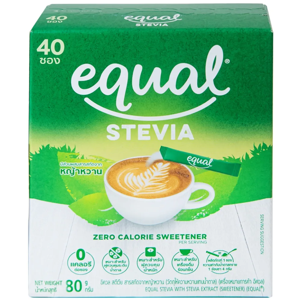 Hình ảnh Đường ăn kiêng cỏ ngọt Equal Stevia No Calorie Sweetener (40 gói x 80g)