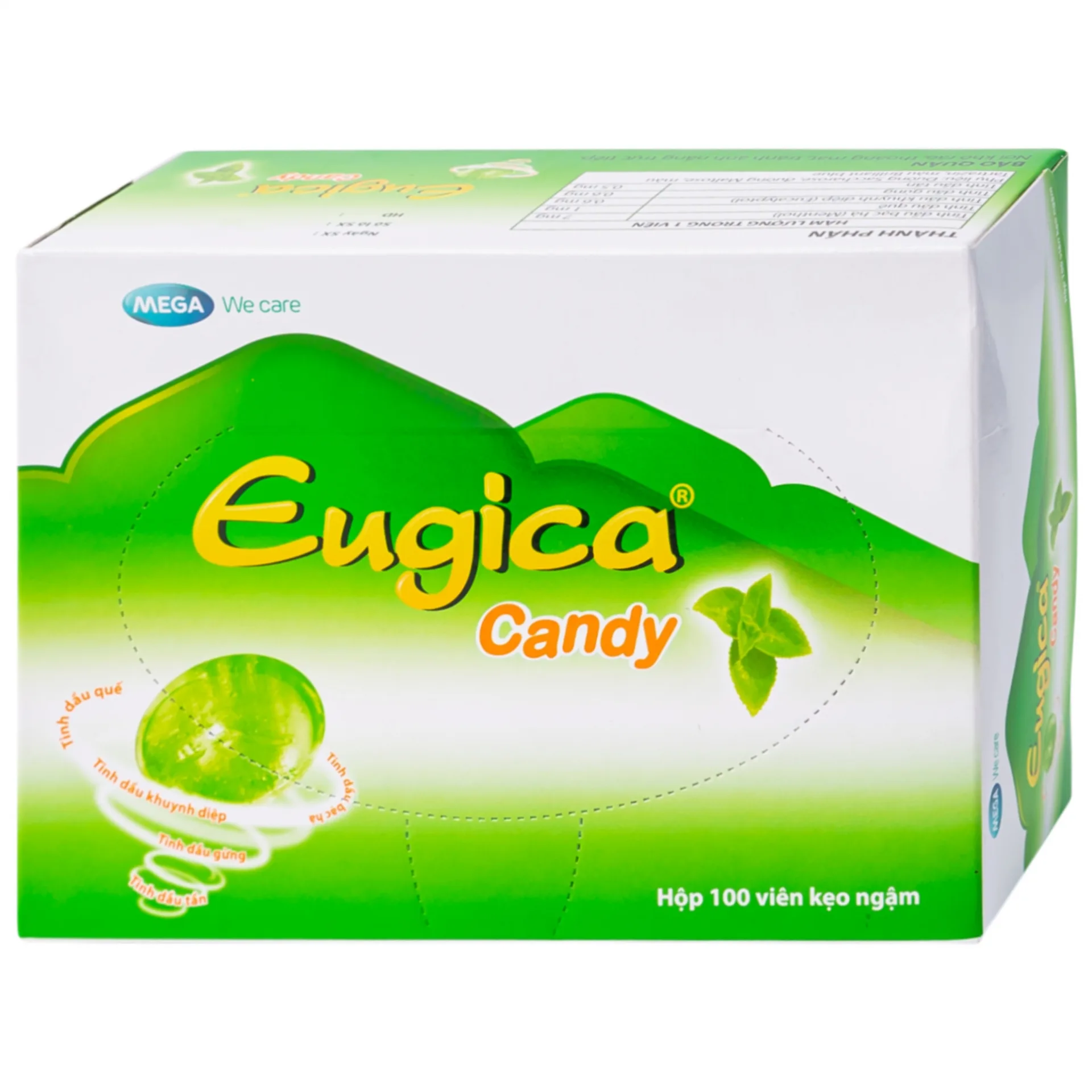 Hình ảnh Kẹo ngậm Eugica Candy MEGA We care hỗ trợ làm ấm, thông cổ (100 viên)