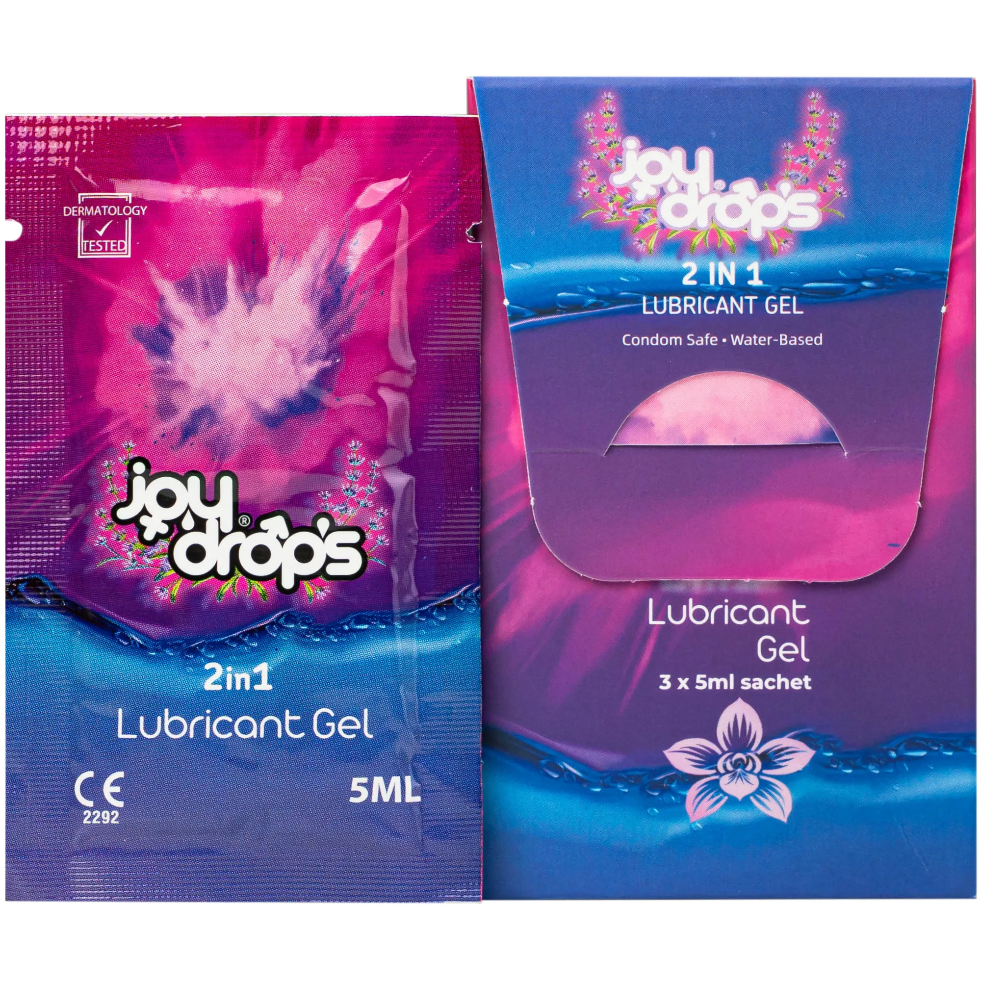 Hình ảnh Gel Bôi Trơn Gốc Nước Joydrops 2In1 (3 gói x 5ml) Dùng Cho Quan Hệ Kết Hợp Massage Giảm Khô Rát, Bảo Vệ Niêm Mạc, Tạo Cảm Giác Mềm Mại