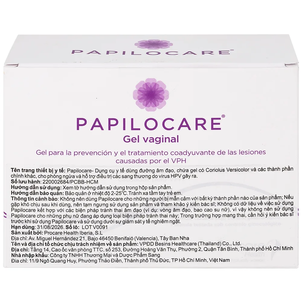 Hình ảnh Gel phụ khoa Papilocare Procare Health (21 tuýp) phòng ngừa và điều trị tổn thương do HPV