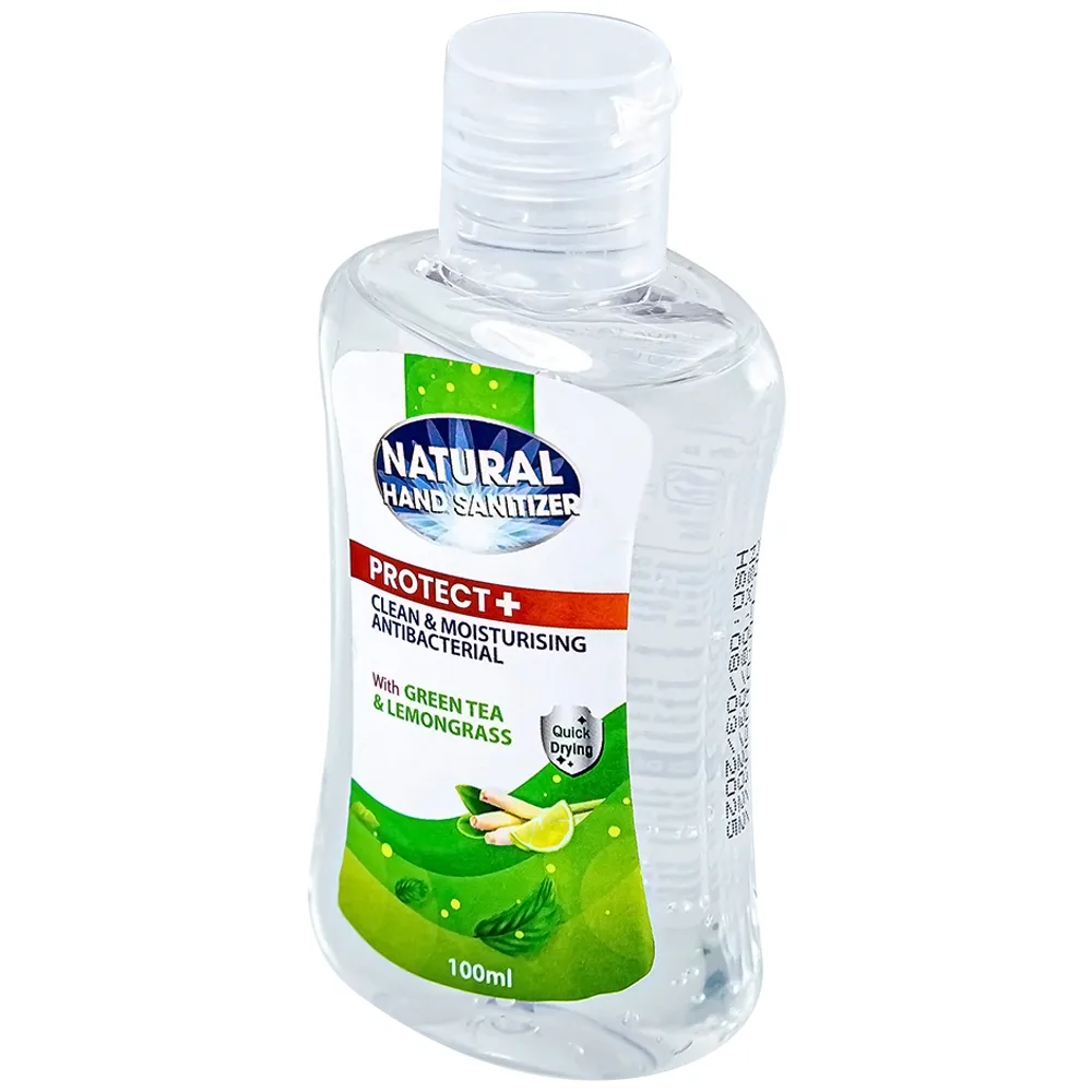 Hình ảnh Gel rửa tay khô Natural Hand Sanitizer trà xanh và sả chanh làm sạch tay, khử mùi, dưỡng ẩm (100ml)