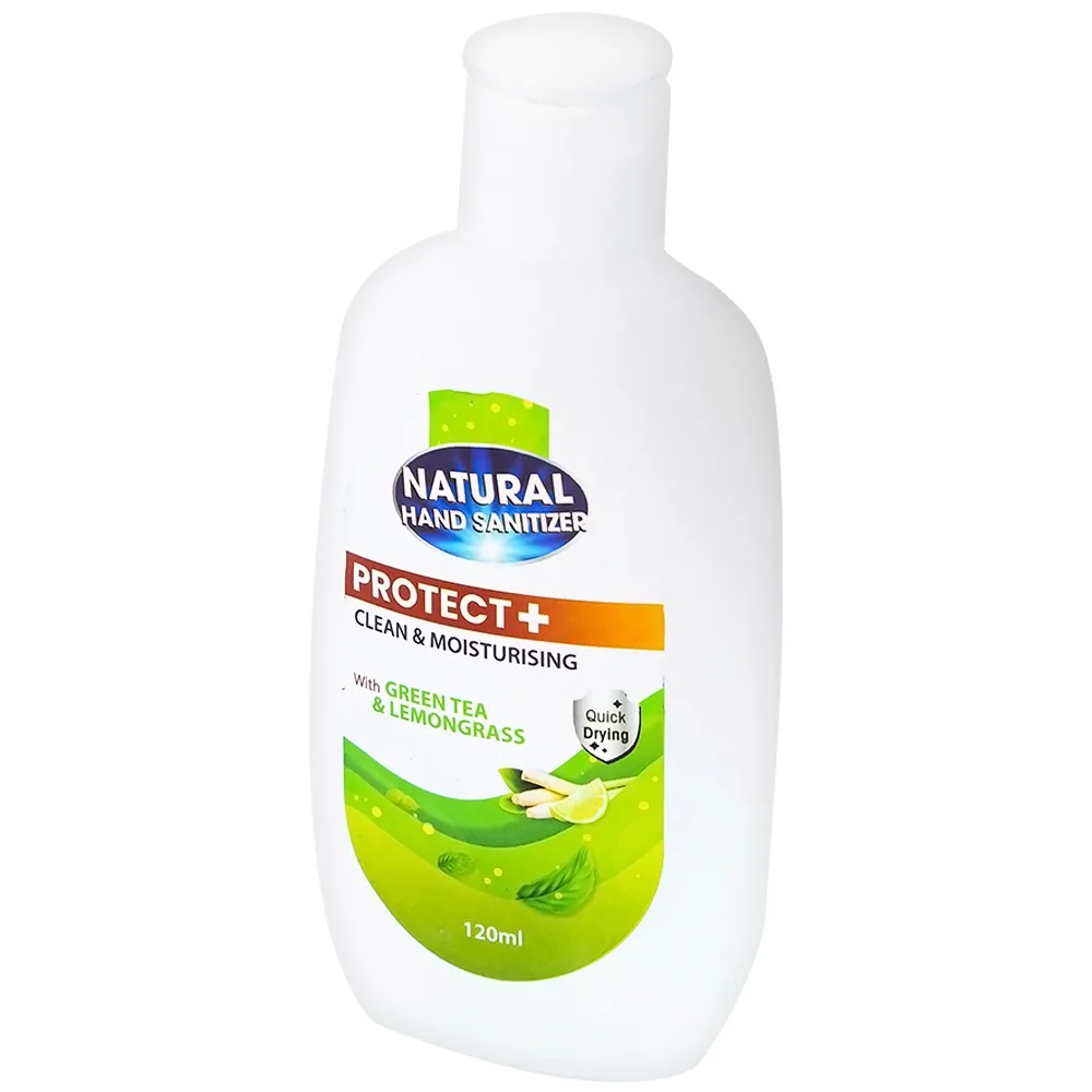 Hình ảnh Gel rửa tay khô Natural Hand Sanitizer trà xanh và sả chanh làm sạch tay, khử mùi, dưỡng ẩm (120ml)