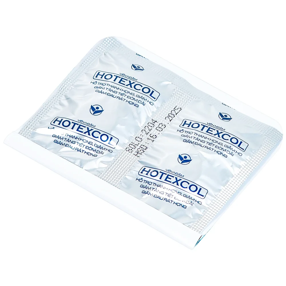 Hình ảnh Viên ngậm Hotexcol Dân Khang hỗ trợ thanh họng, giảm ho (10 vỉ x 4 viên)