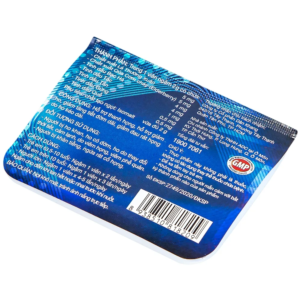 Hình ảnh Viên ngậm Hotexcol Dân Khang hỗ trợ thanh họng, giảm ho (10 vỉ x 4 viên)