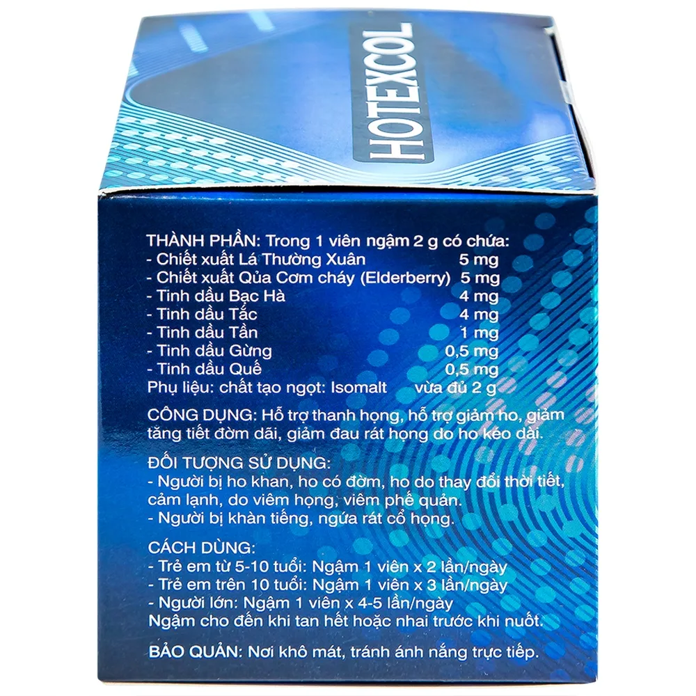 Hình ảnh Viên ngậm Hotexcol Dân Khang hỗ trợ thanh họng, giảm ho (10 vỉ x 4 viên)