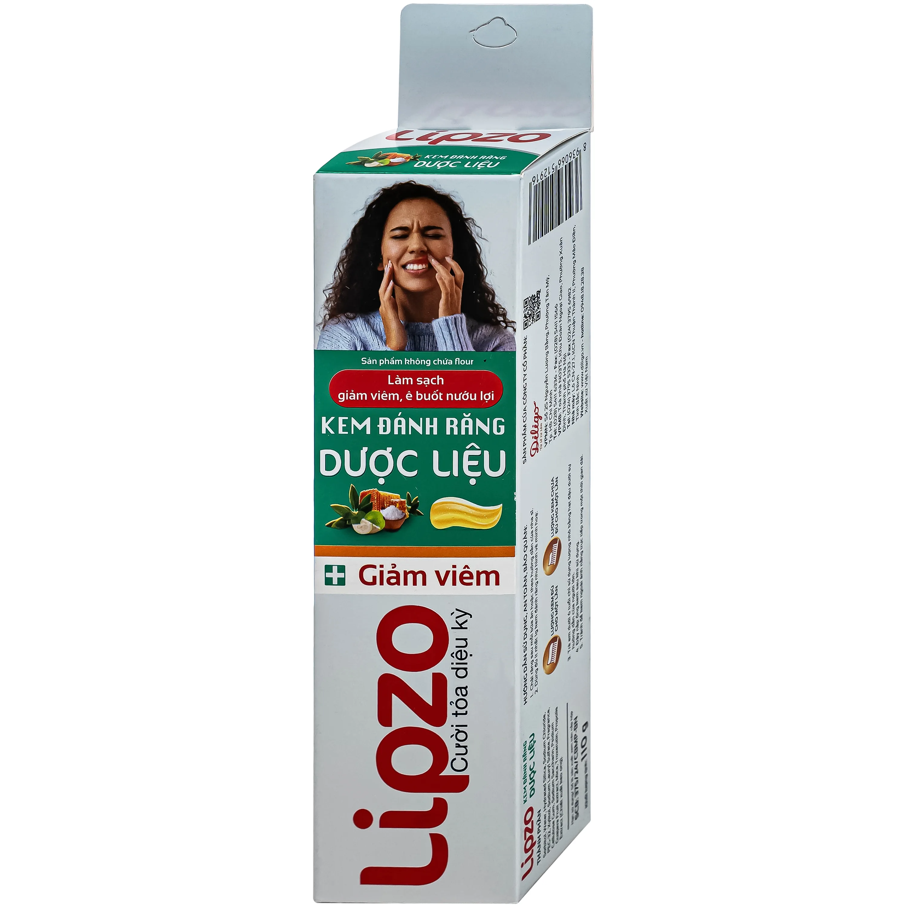 Hình ảnh Kem đánh răng dược liệu Lipzo làm sạch, giảm viêm, giảm ê buốt nướu lợi (110g)