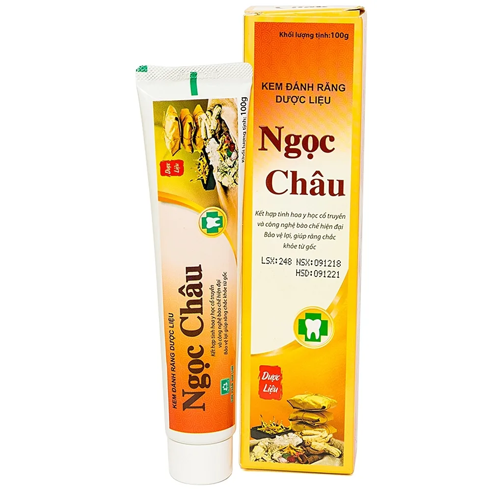 Hình ảnh Kem đánh răng dược liệu Ngọc Châu bảo vệ lợi, chắc răng, làm bền thành mạch, chống tụt lợi, chảy máu chân răng (100g)