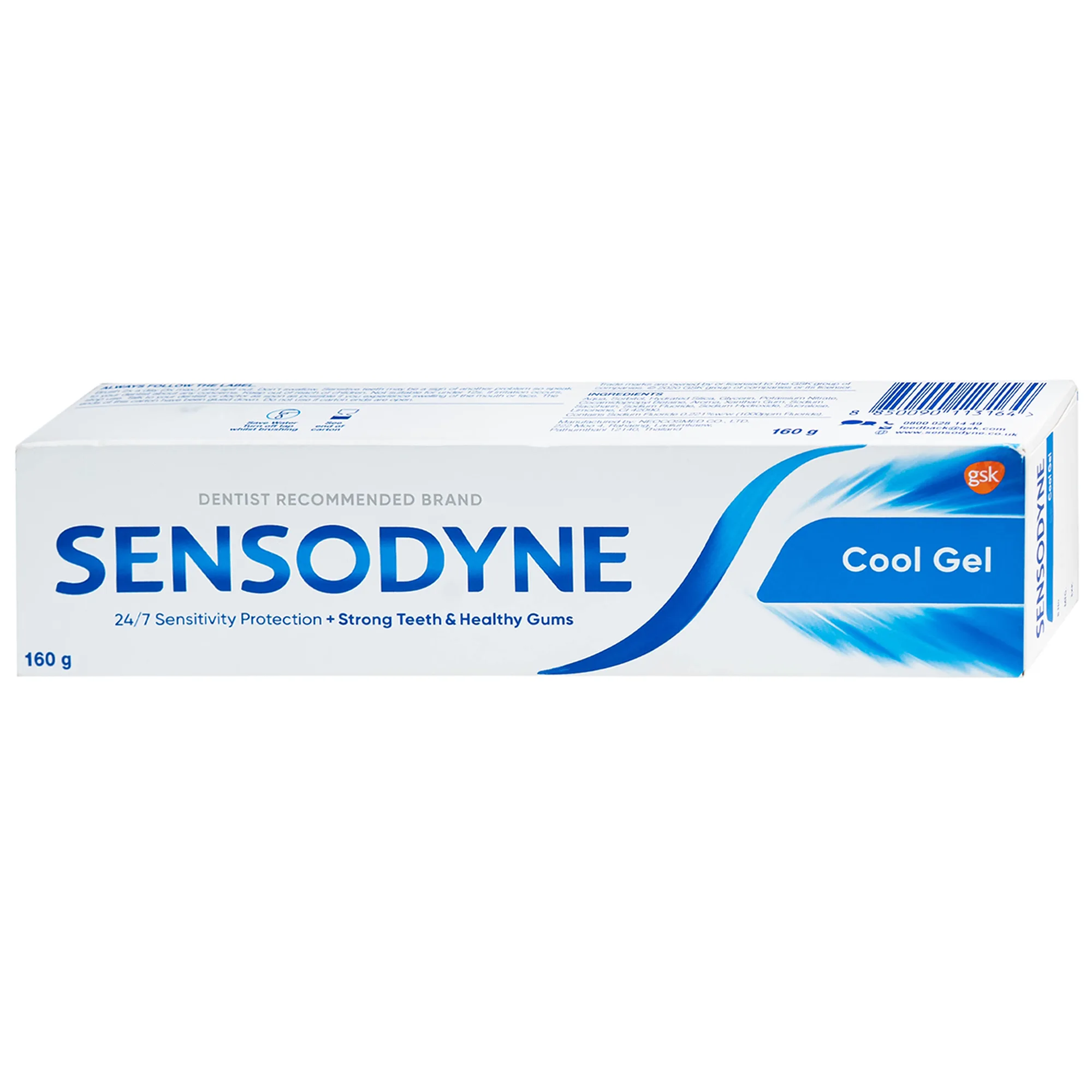 Hình ảnh Kem đánh răng Sensodyne cool gel mát lạnh, bảo vệ răng ê buốt (160g)