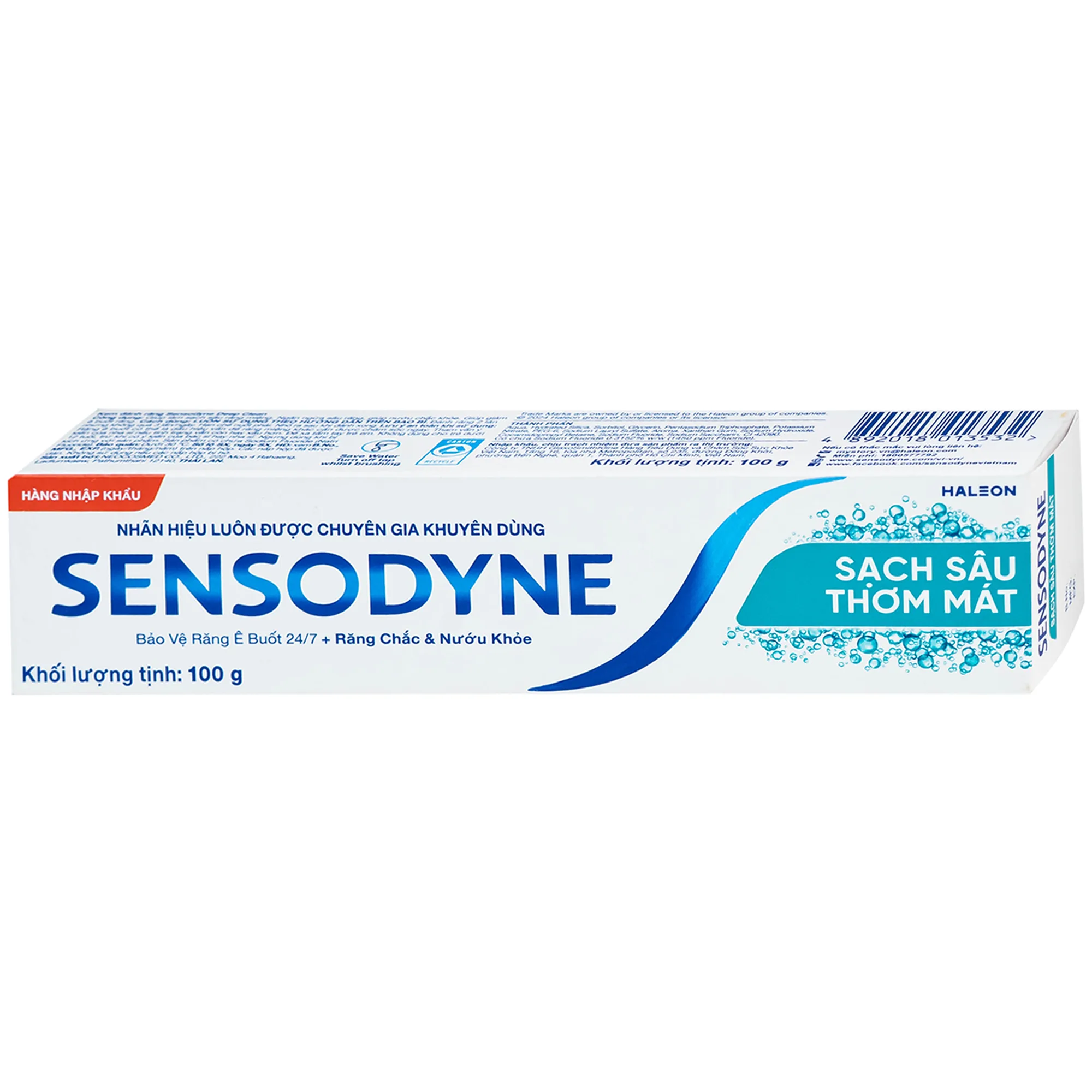 Hình ảnh Kem đánh răng Sensodyne deep clean sạch sâu thơm mát (100g)