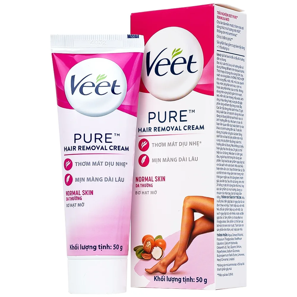 Hình ảnh Kem tẩy lông Veet Pure 50g cho da, hiệu quả chỉ từ 3 đến 6 phút