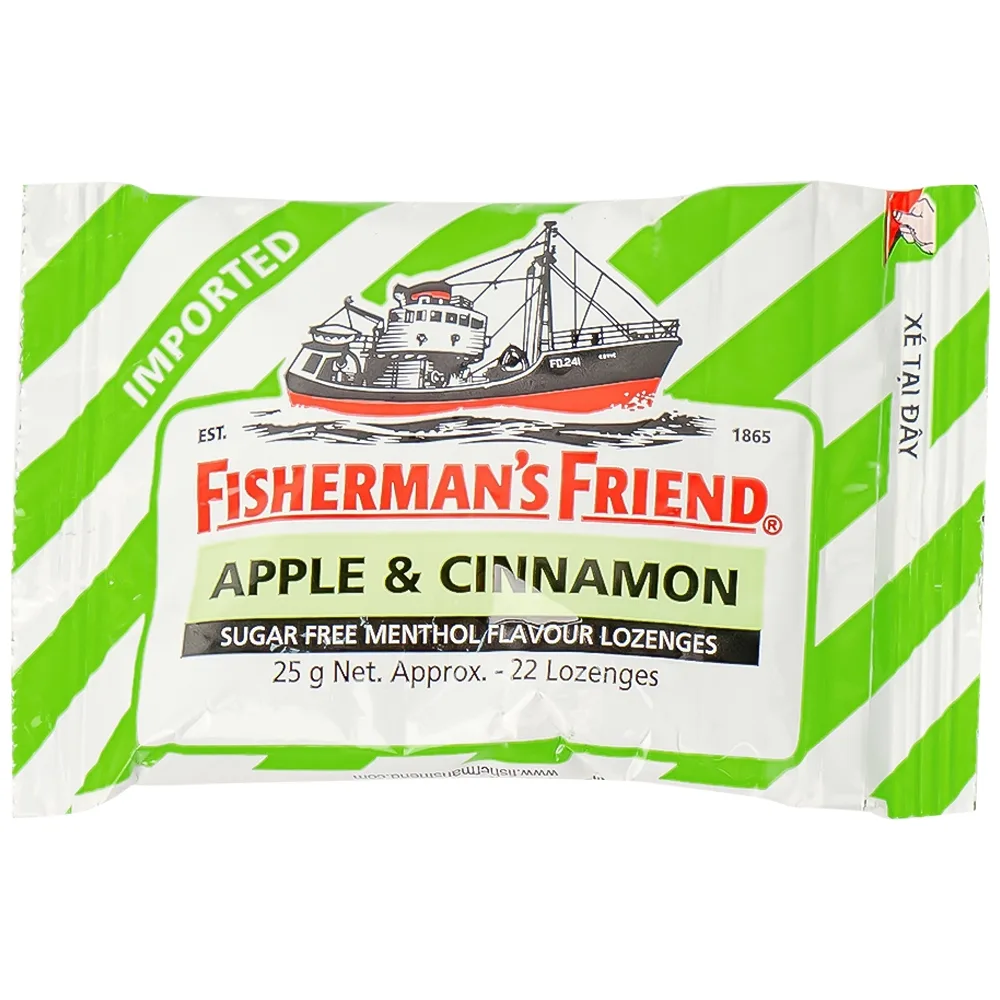Hình ảnh Kẹo Con Tàu Không Đường Fisherman's Friend 25G Vị Táo, Quế Và Menthol