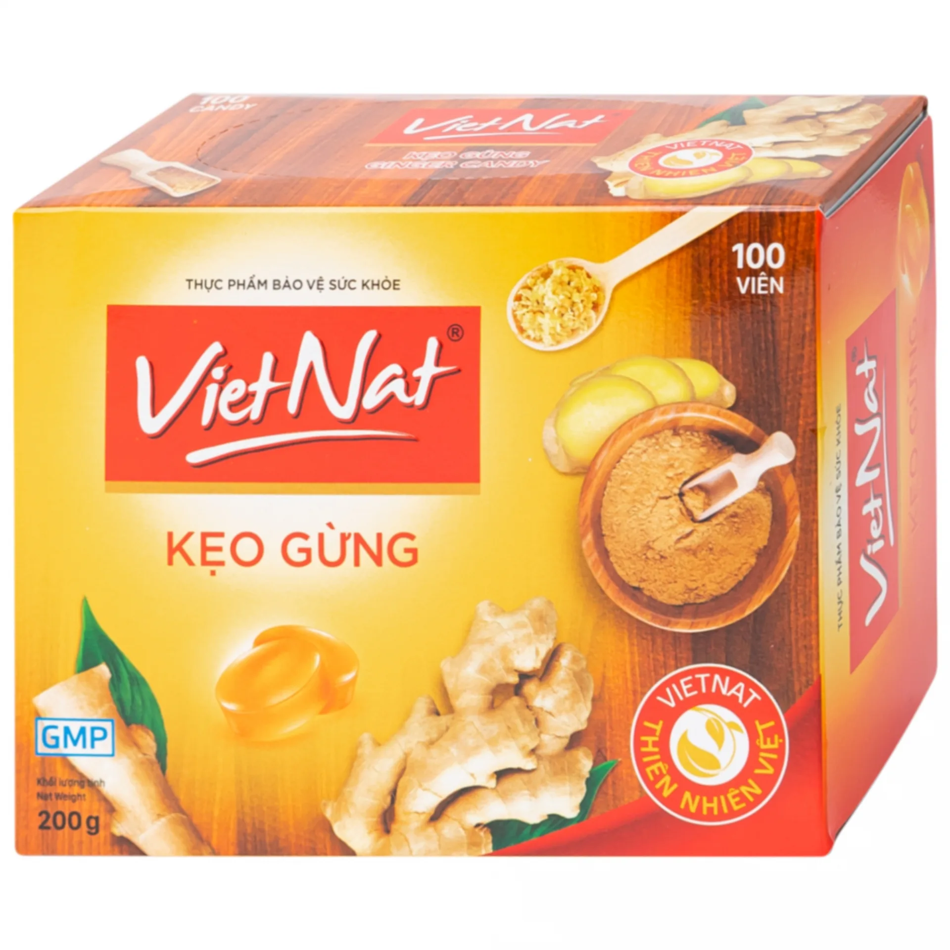 Hình ảnh Kẹo gừng Vietnat hỗ trợ làm ấm tỳ vị, giảm nôn và các triệu chứng ăn không tiêu đầy hơi (100 viên)