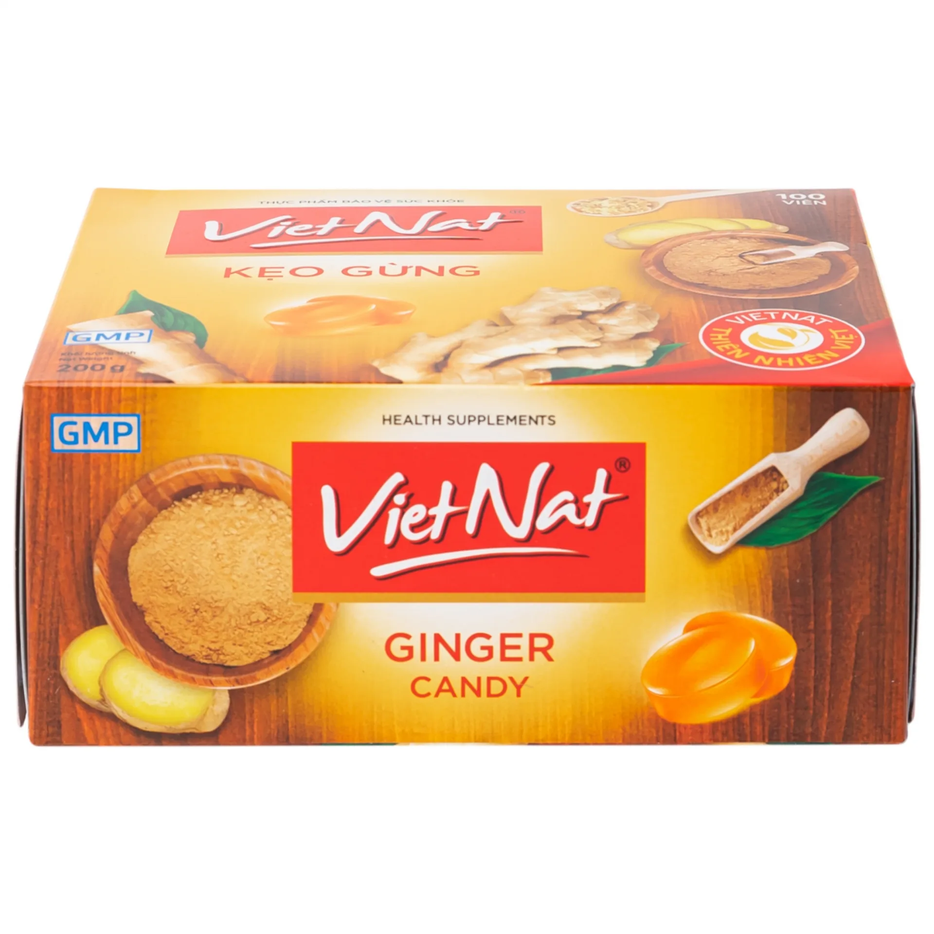 Hình ảnh Kẹo gừng Vietnat hỗ trợ làm ấm tỳ vị, giảm nôn và các triệu chứng ăn không tiêu đầy hơi (100 viên)