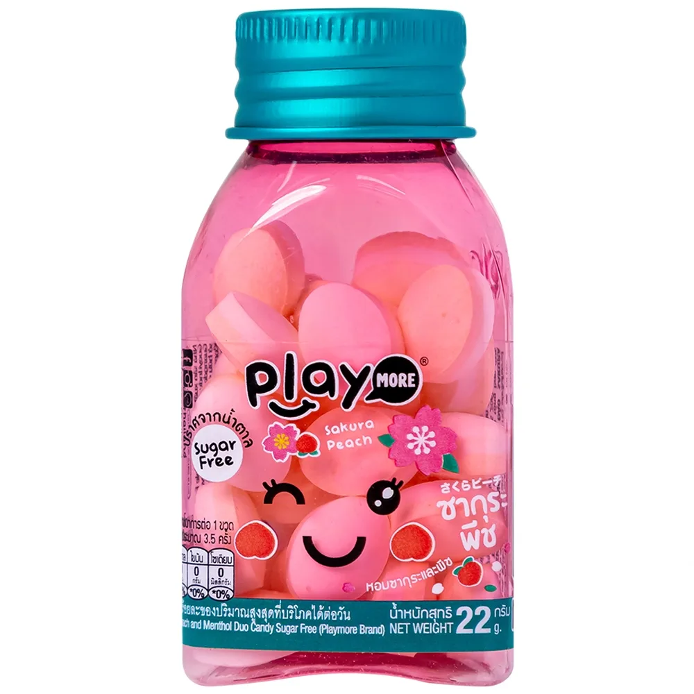 Hình ảnh Kẹo the PlayMore hương Đào thơm miệng, mát họng, giảm stress (12g)