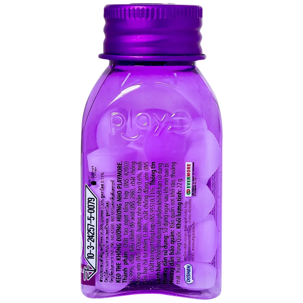 Hình ảnh Kẹo the PlayMore hương Nho thơm miệng, mát họng, giảm stress (22g)