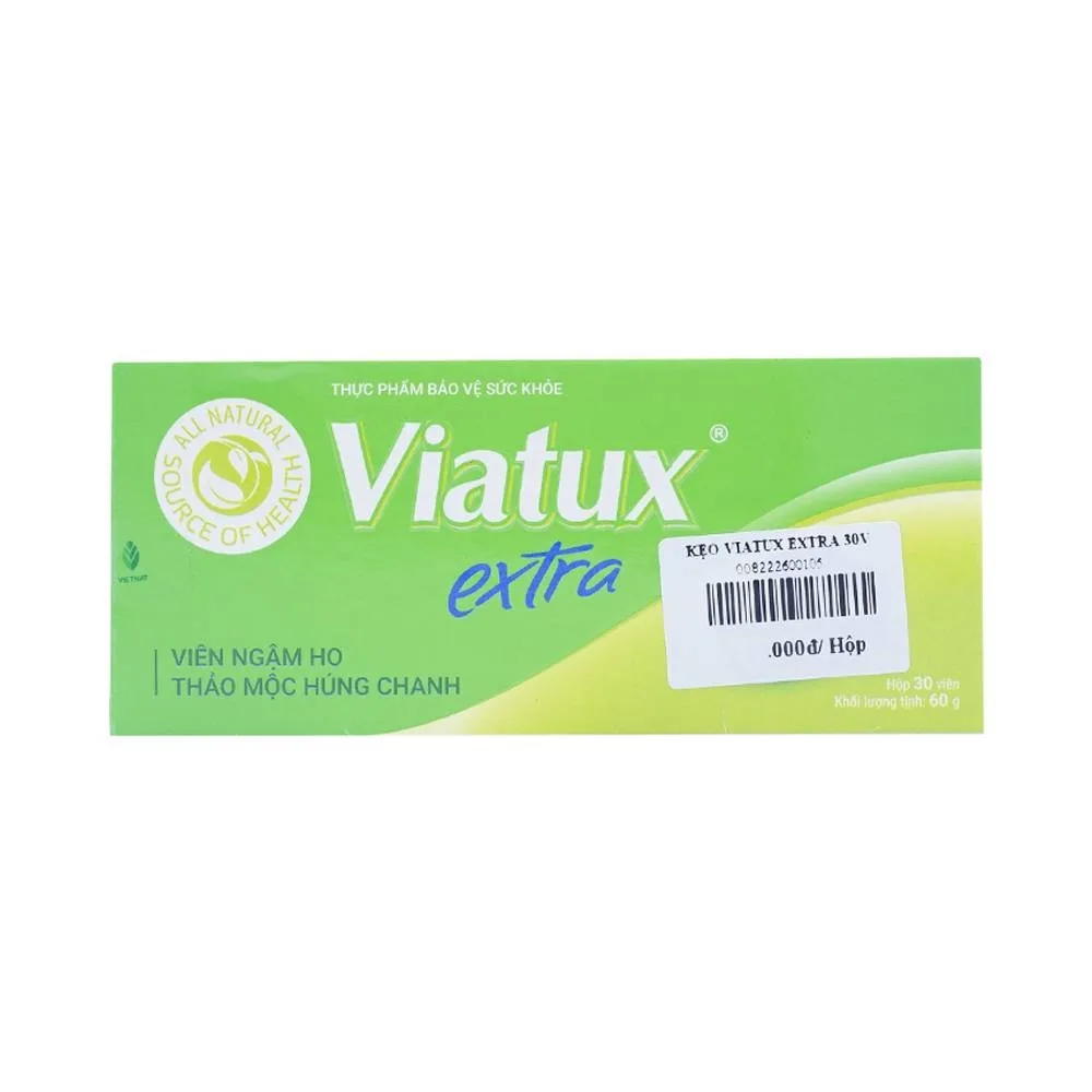 Hình ảnh Viên ngậm ho Viatux Extra hỗ trợ làm giảm các chứng ho (30 viên)