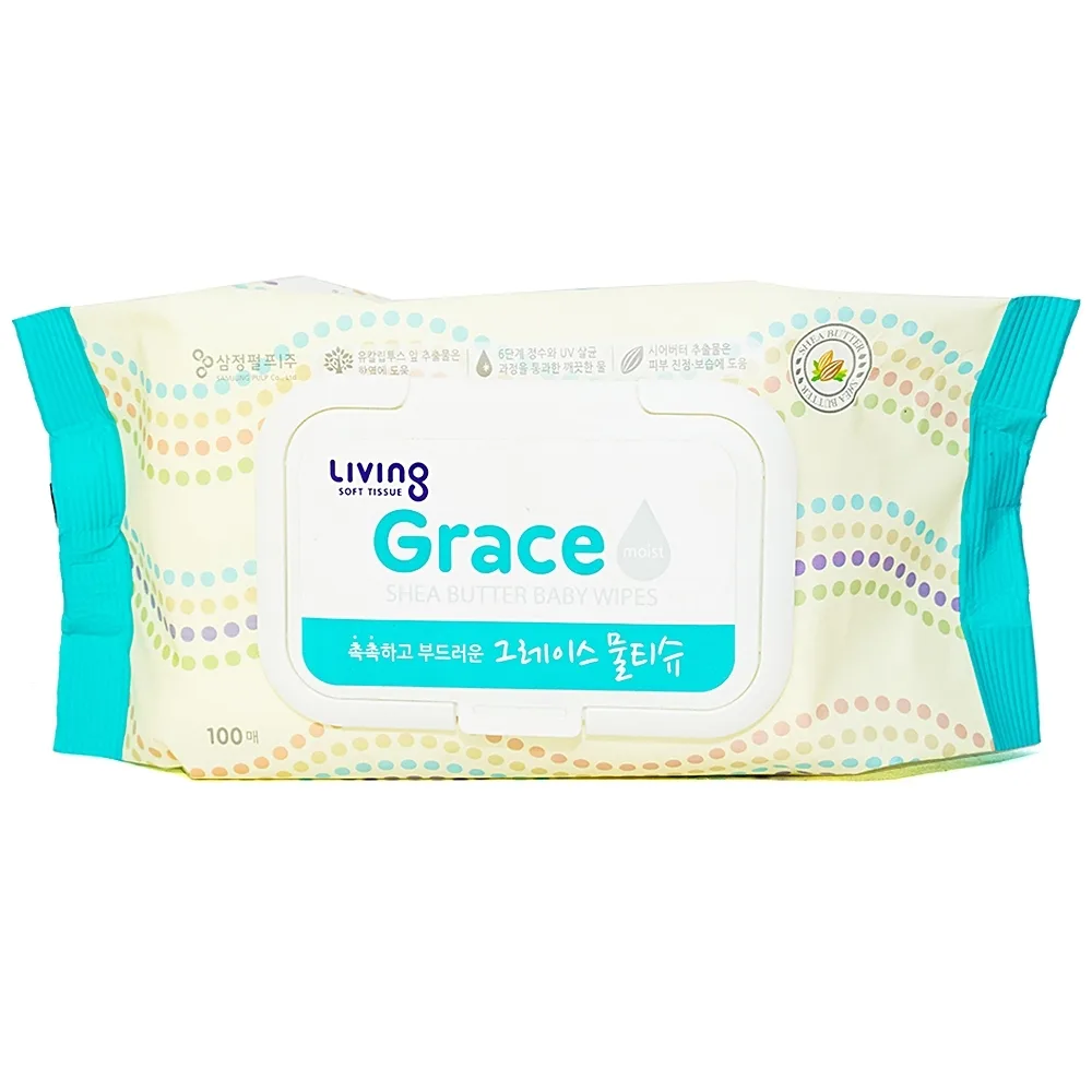 Hình ảnh Khăn giấy ướt Grace Samjung làm sạch, kháng khuẩn (100 tờ/gói)
