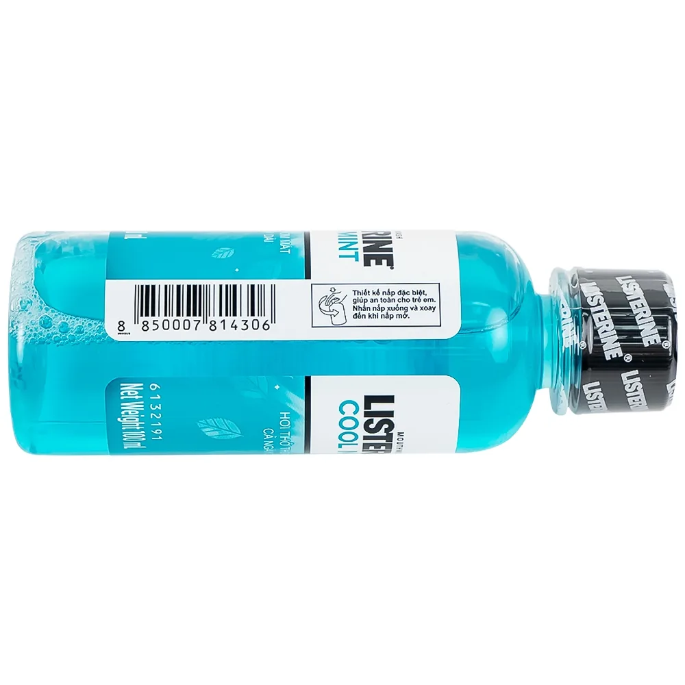 Hình ảnh Nước súc miệng Listerine Cool Mint bảo vệ khoang miệng suốt 24h khỏi vi khuẩn hôi miệng, mảng bám, viêm mướu (100ml)