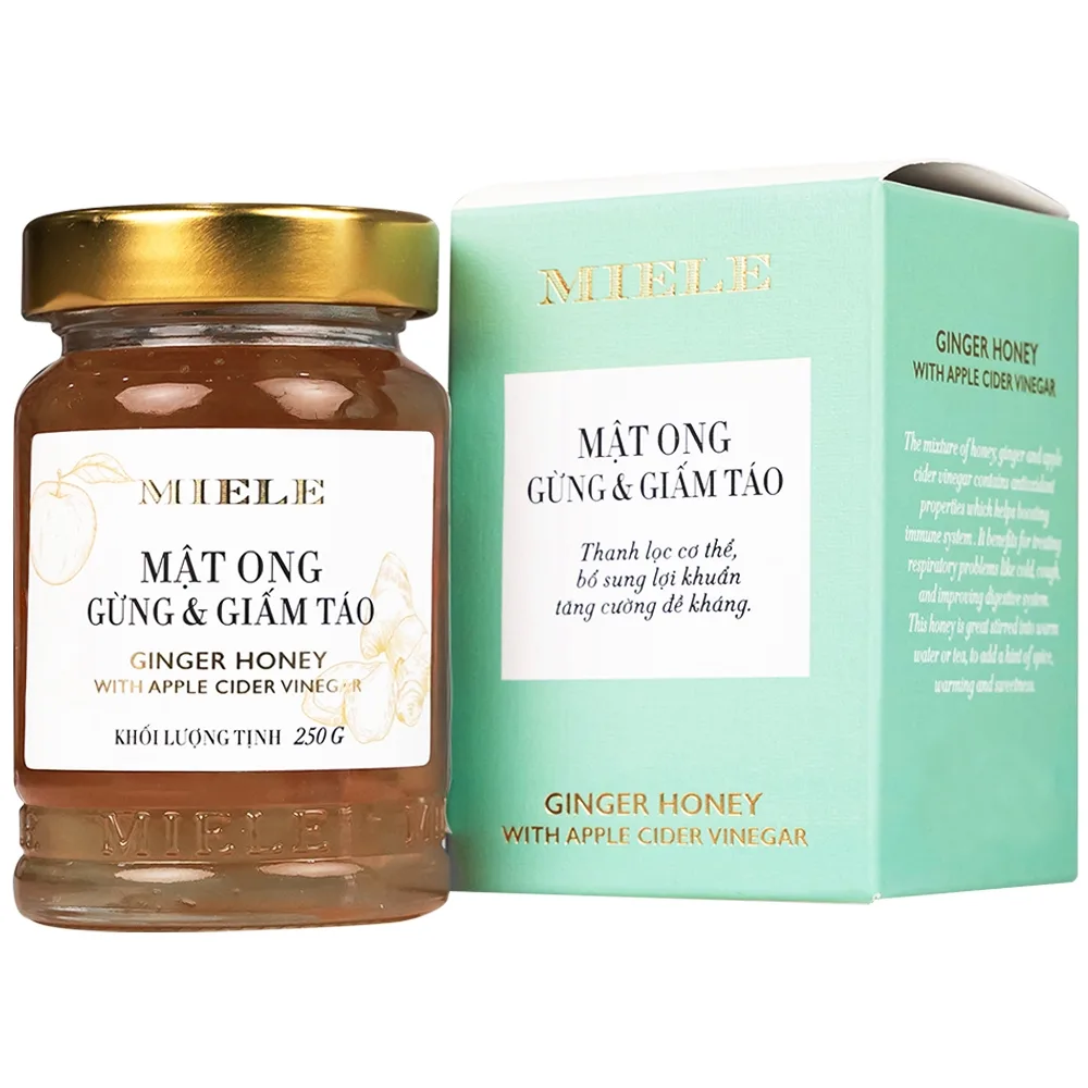 Hình ảnh Mật ong gừng và giấm táo Miele 250g hỗ trợ thanh lọc cơ thể, bổ sung lợi khuẩn