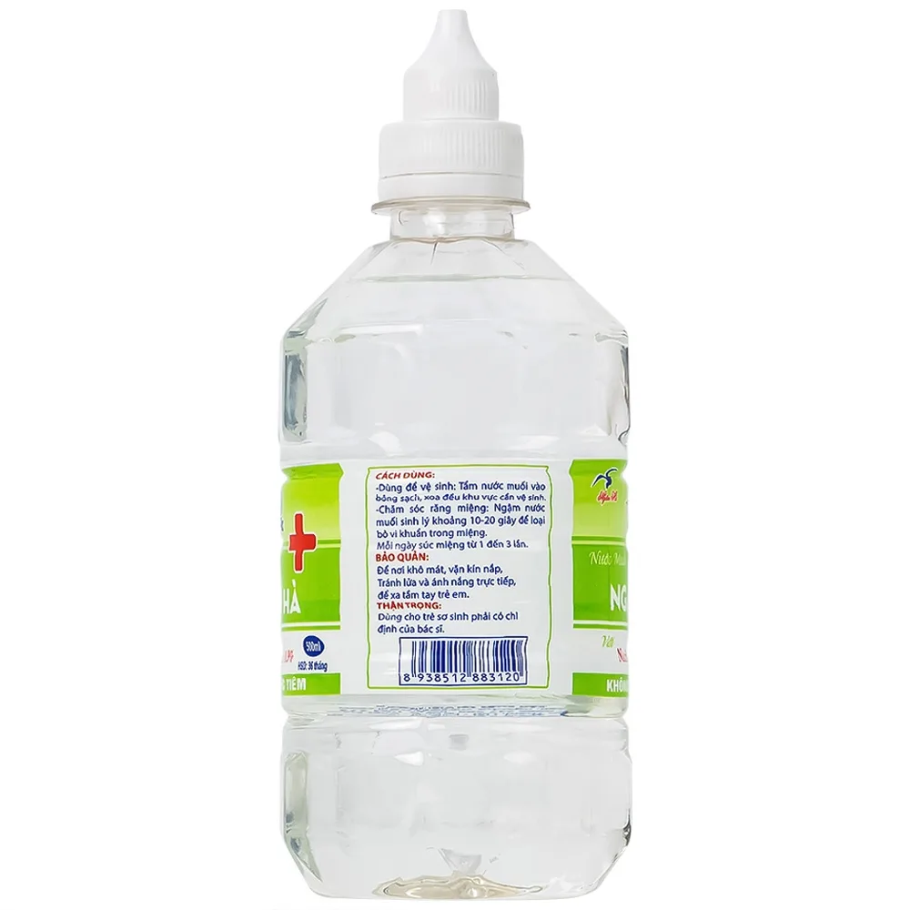 Hình ảnh Nước muối Natri Clorid 0.9% Ngân Hà phòng ngừa nhiễm khuẩn da, răng miệng (500ml)