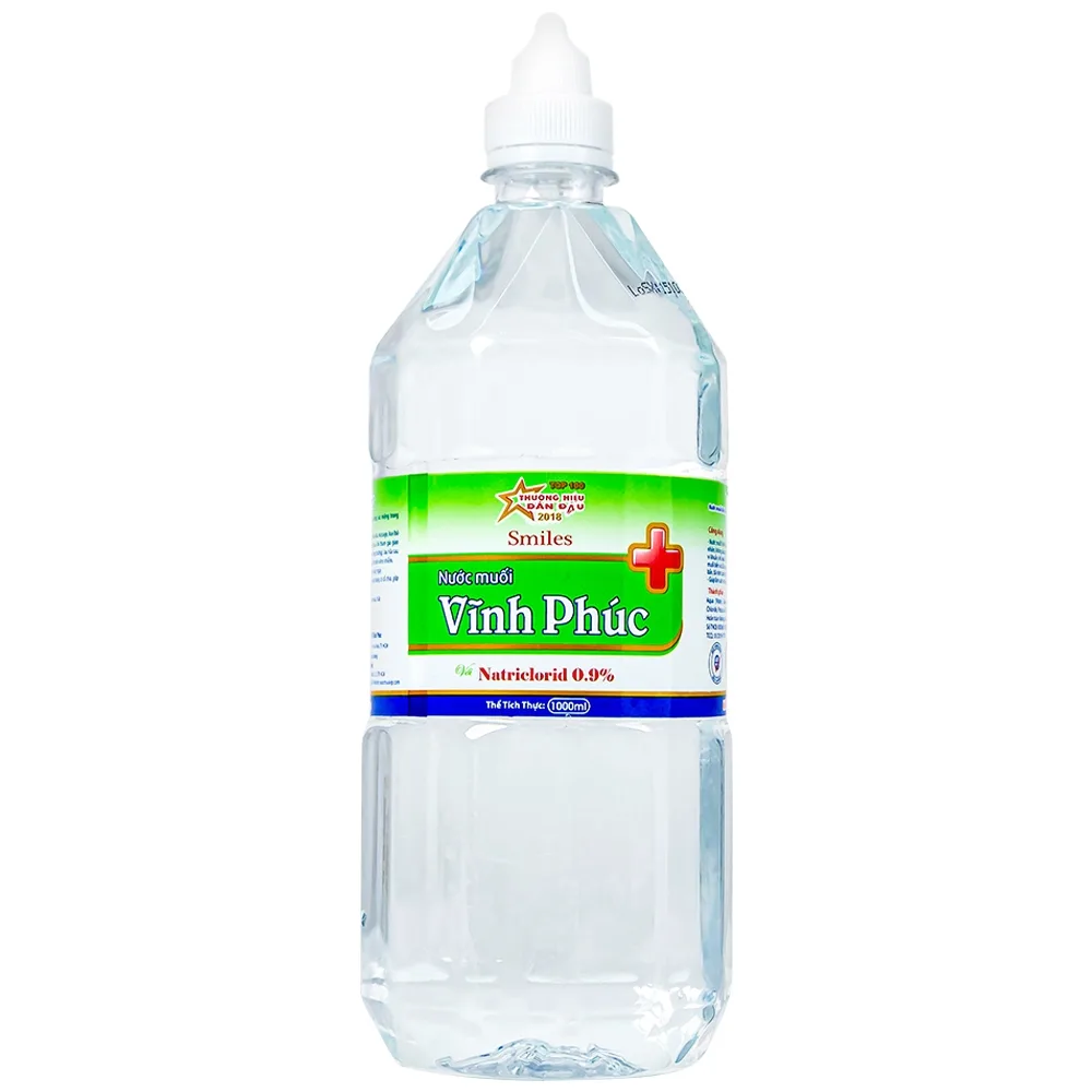 Hình ảnh Nước muối Vĩnh Phúc Natri Clorid 0.9% sát trùng vết thương (12 chai)
