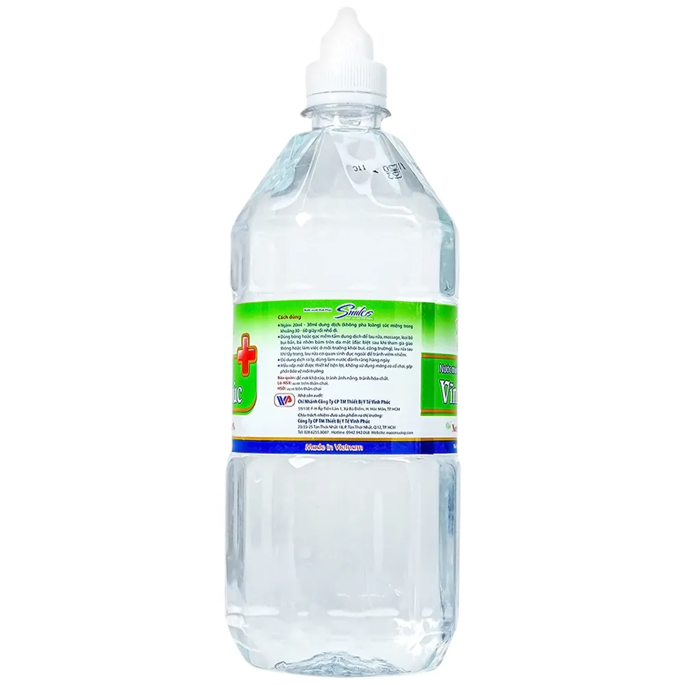 Hình ảnh Nước muối Vĩnh Phúc Natri Clorid 0.9% sát trùng vết thương (12 chai)