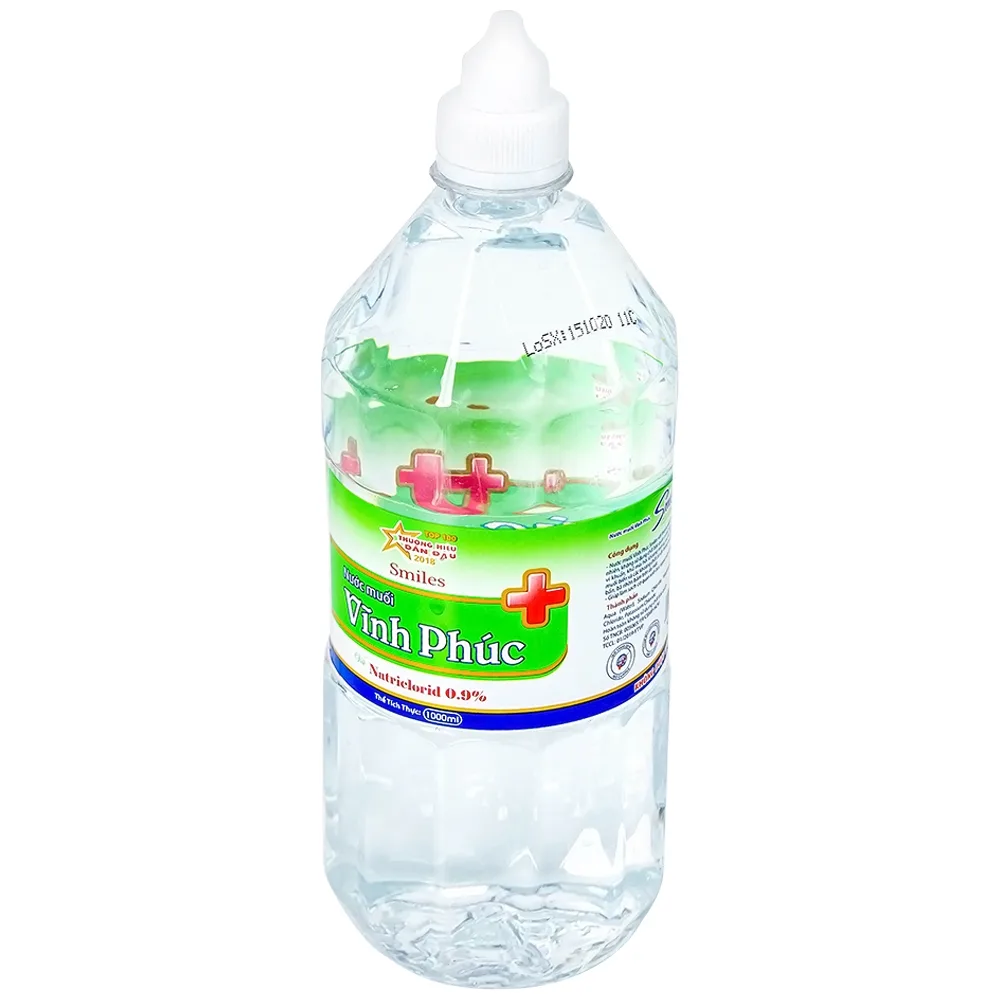 Hình ảnh Nước muối Vĩnh Phúc Natri Clorid 0.9% sát trùng vết thương (12 chai)