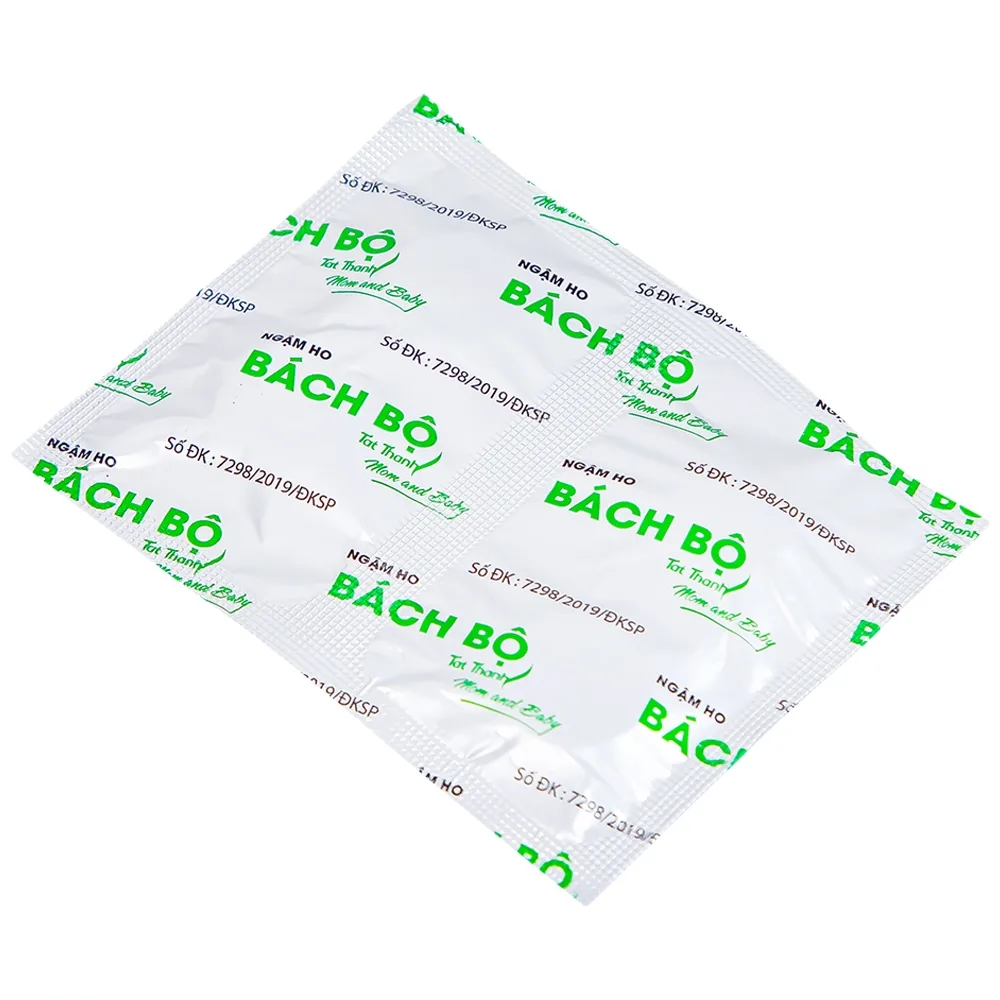 Hình ảnh Viên ngậm ho Bách Bộ Mom And Baby Tất Thành hỗ trợ giảm rát họng, ngứa cổ, khản tiếng (26 vỉ x 4 viên)