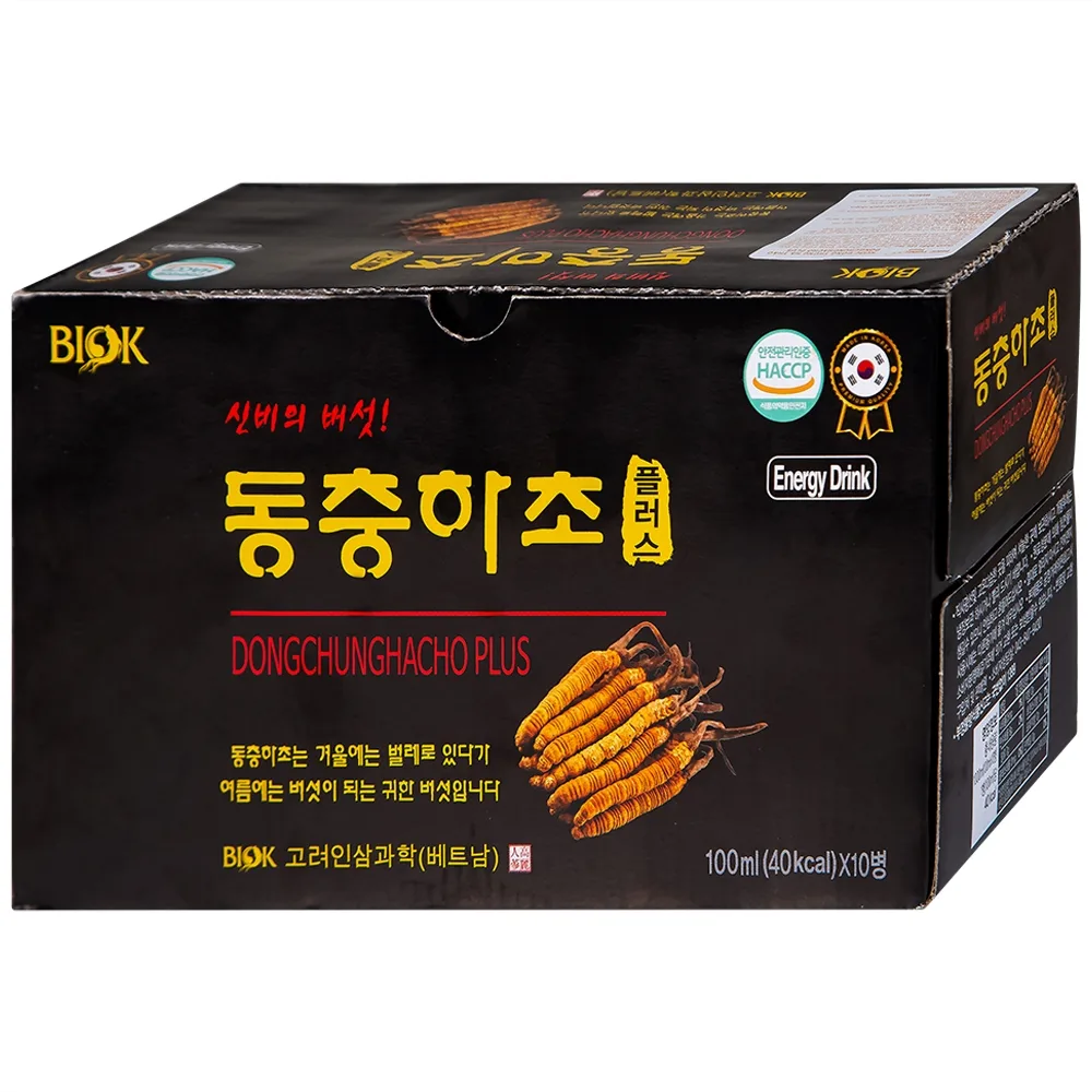 Hình ảnh Nước Đông Trùng Hạ Thảo DongChungHaCho Plus Biok hỗ trợ tăng sức đề kháng (10 chai x 100ml)