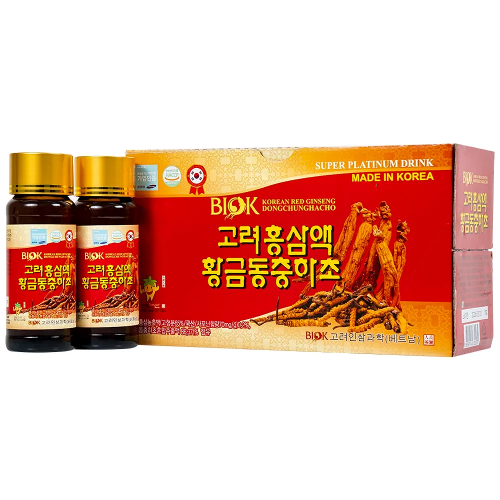 Hình ảnh Nước Hồng Sâm Đông Trùng Hạ Thảo BIOK bồi bổ sức khỏe và tăng sức đề kháng (10 chai x 100ml)