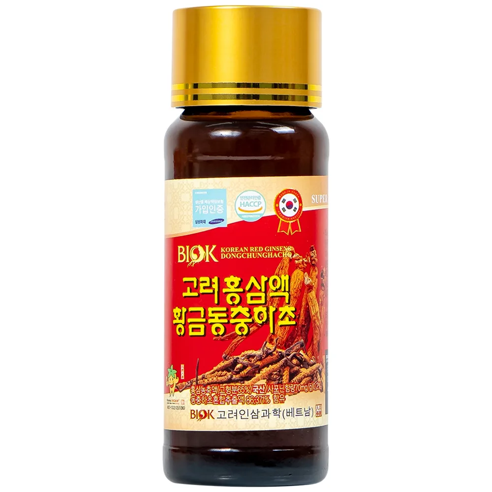 Hình ảnh Nước Hồng Sâm Đông Trùng Hạ Thảo BIOK bồi bổ sức khỏe và tăng sức đề kháng (10 chai x 100ml)