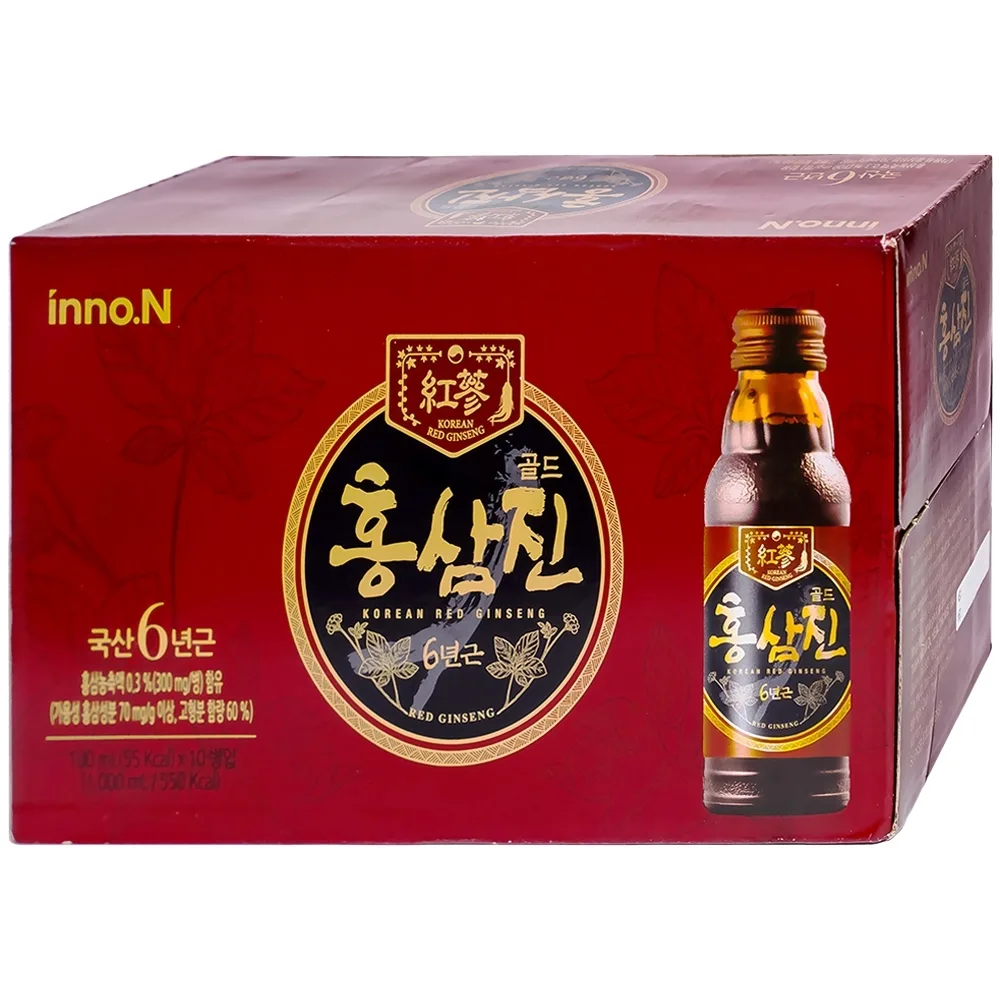 Hình ảnh Nước Hồng Sâm Hongsamjin Gold hỗ trợ bồi bổ sức khỏe (10 chai x 100ml)