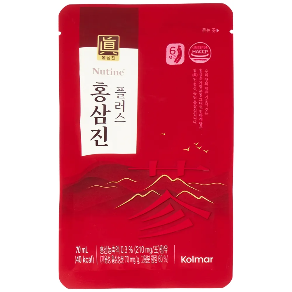 Hình ảnh Nước Hồng Sâm Hongsamjin Plus hỗ trợ tăng cường sức khỏe và sức đề kháng (15 gói x 70ml)