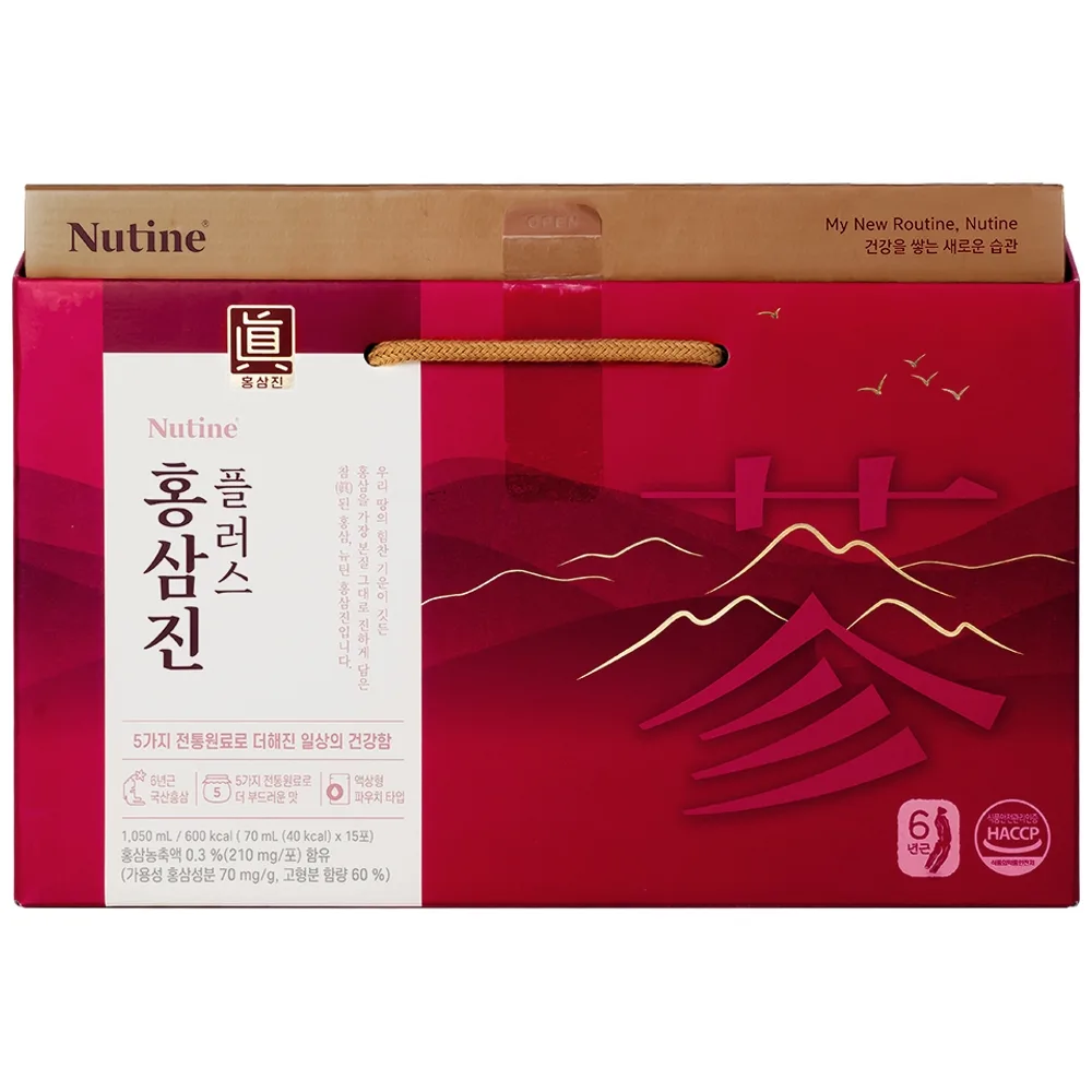 Hình ảnh Nước Hồng Sâm Hongsamjin Plus hỗ trợ tăng cường sức khỏe và sức đề kháng (15 gói x 70ml)