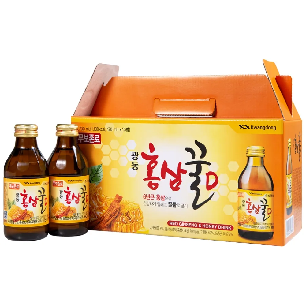 Hình ảnh Nước Hồng Sâm Mật Ong Kwangdong 170ml hỗ trợ tăng cường sức đề kháng (10 chai)