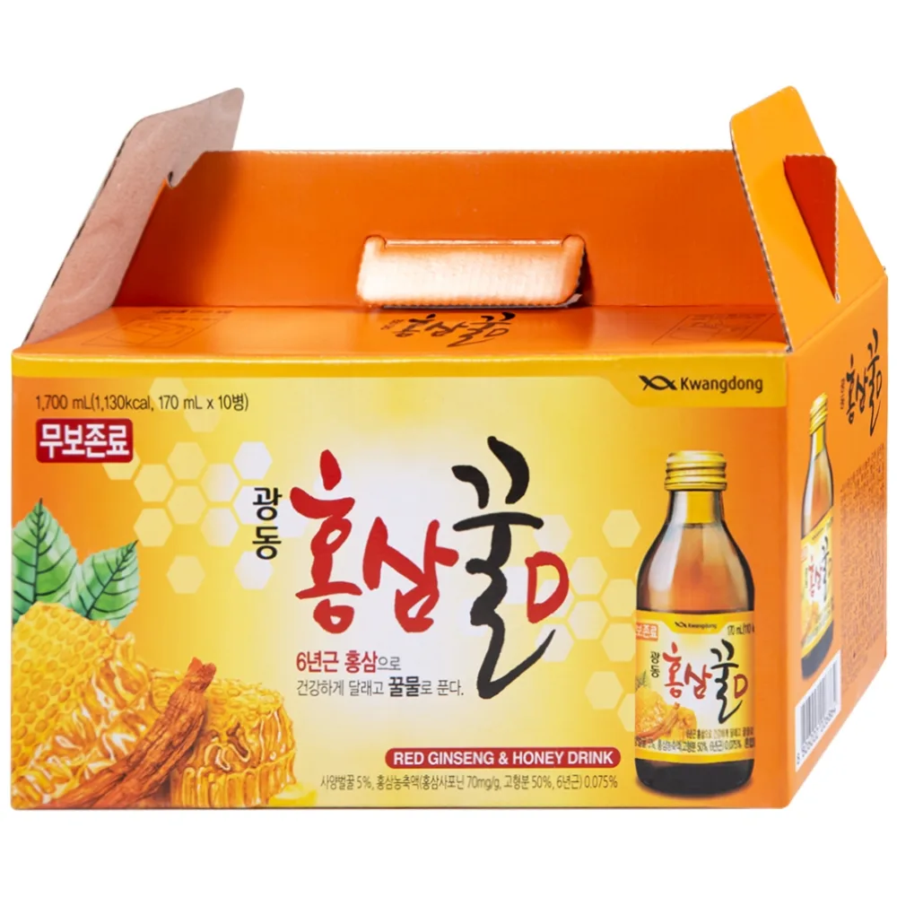Hình ảnh Nước Hồng Sâm Mật Ong Kwangdong 170ml hỗ trợ tăng cường sức đề kháng (10 chai)
