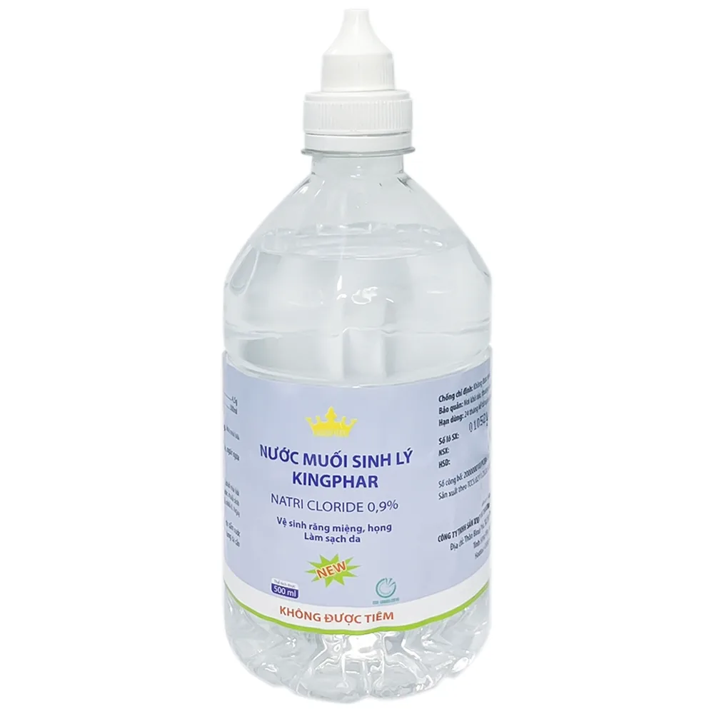 Hình ảnh Nước muối sinh lý Kingphar vệ sinh răng miệng, họng (500ml)