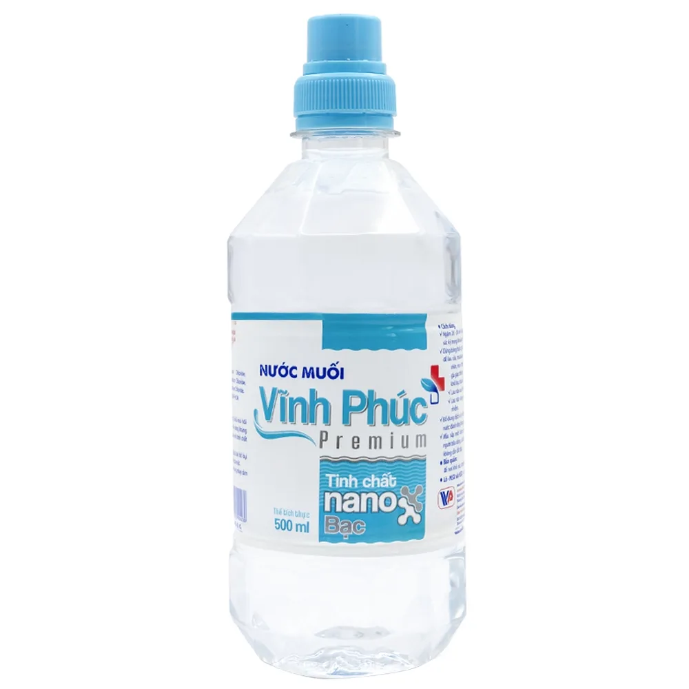 Hình ảnh Nước muối Vĩnh Phúc Premium Tinh Chất Nano Bạc 500ml kháng khuẩn, nấm trong khoang miệng