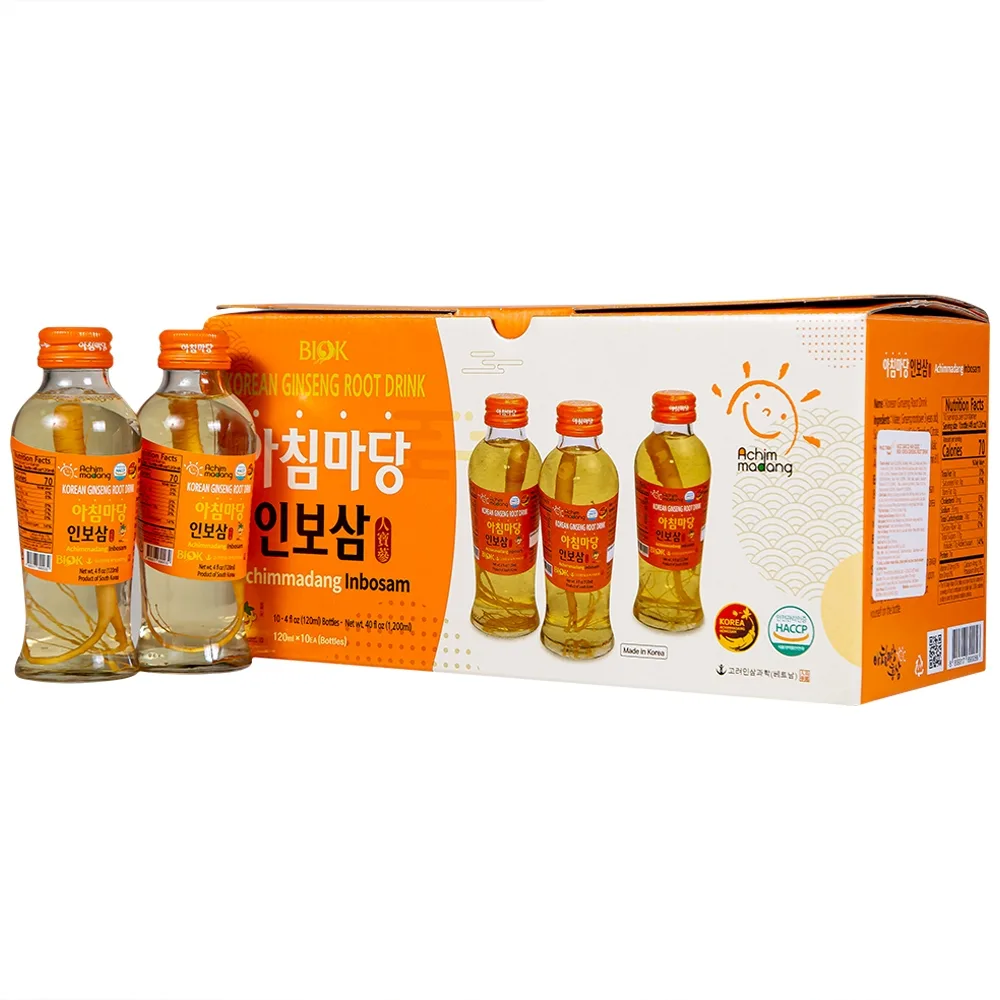 Hình ảnh Nước sâm củ Hàn Quốc Biok Korea Ginseng Root Drink tăng cường hệ miễn dịch và sức đề kháng (10 chai x 120ml)