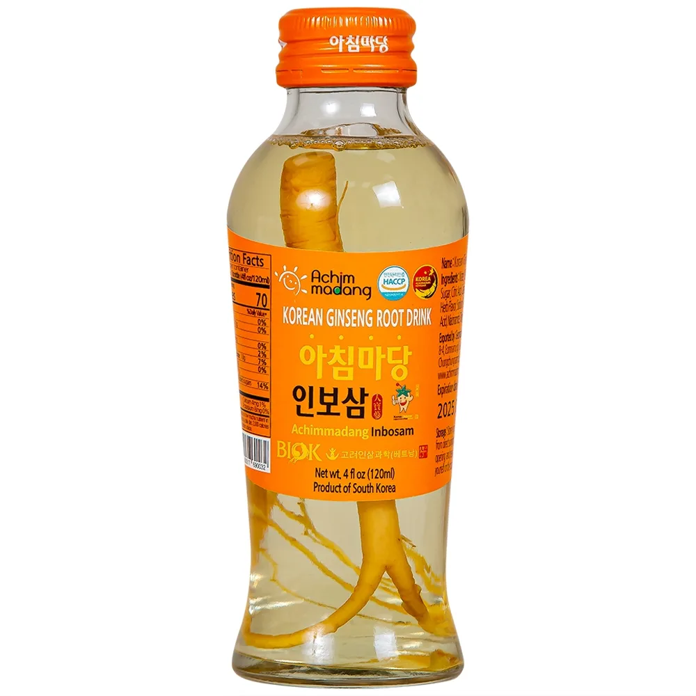 Hình ảnh Nước sâm củ Hàn Quốc Biok Korea Ginseng Root Drink tăng cường hệ miễn dịch và sức đề kháng (10 chai x 120ml)